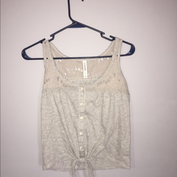 Tops - Gray Tie Up Tank Top